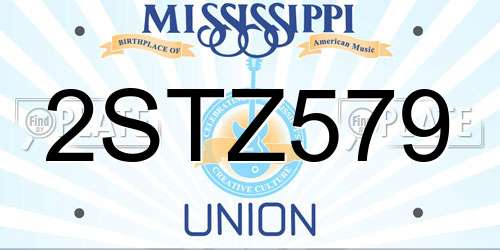 2STZ579 Mississippi License Plate