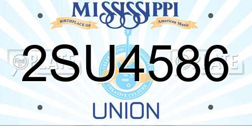 2SU4586 Mississippi License Plate
