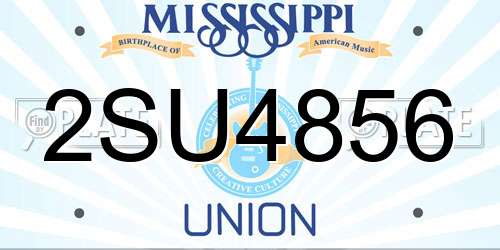 2SU4856 Mississippi License Plate