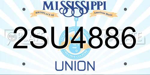 2SU4886 Mississippi License Plate