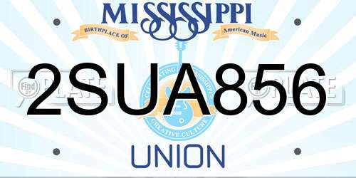 2SUA856 Mississippi License Plate