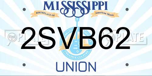 2SVB62 Mississippi License Plate