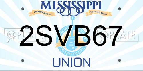 2SVB67 Mississippi License Plate
