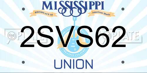 2SVS62 Mississippi License Plate