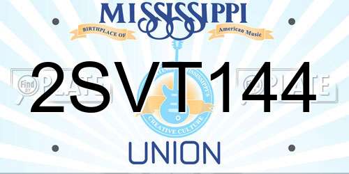 2SVT144 Mississippi License Plate