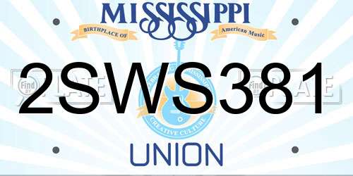 2SWS381 Mississippi License Plate