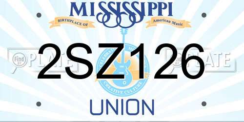 2SZ126 Mississippi License Plate