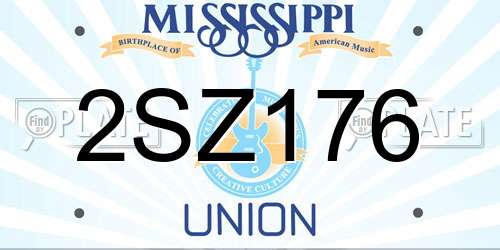 2SZ176 Mississippi License Plate
