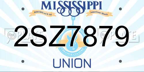2SZ7879 Mississippi License Plate