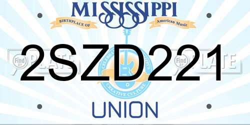 2SZD221 Mississippi License Plate