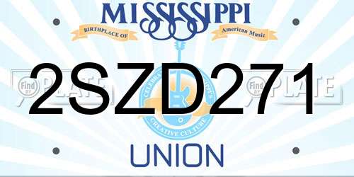 2SZD271 Mississippi License Plate