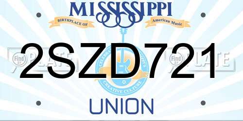 2SZD721 Mississippi License Plate