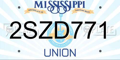 2SZD771 Mississippi License Plate