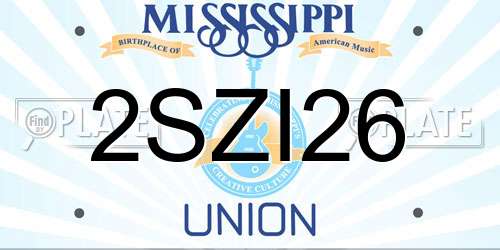 2SZI26 Mississippi License Plate