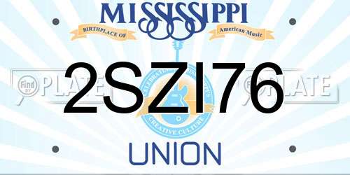2SZI76 Mississippi License Plate