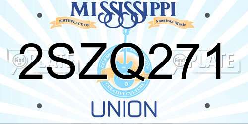 2SZQ271 Mississippi License Plate