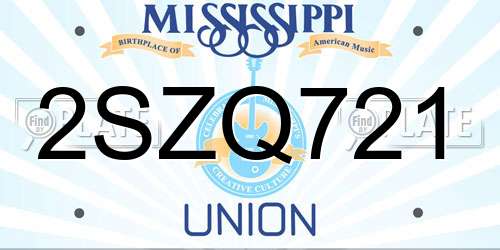 2SZQ721 Mississippi License Plate