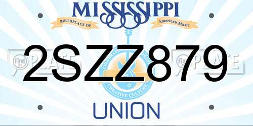 2SZZ879 Mississippi License Plate
