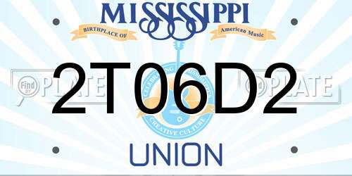 2T06D2 Mississippi License Plate