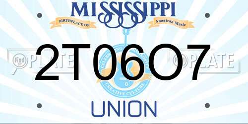 2T06O7 Mississippi License Plate