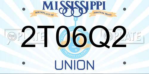 2T06Q2 Mississippi License Plate