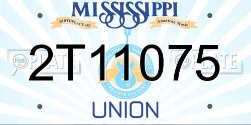 2T11075 Mississippi License Plate