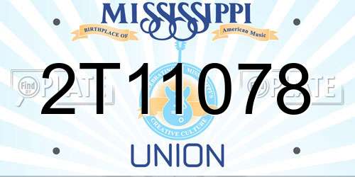 2T11078 Mississippi License Plate