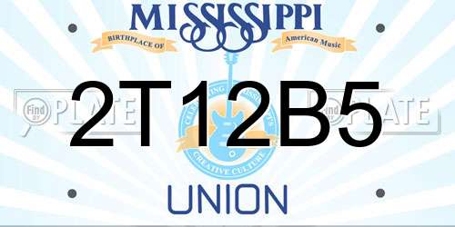 2T12B5 Mississippi License Plate