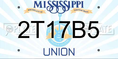 2T17B5 Mississippi License Plate