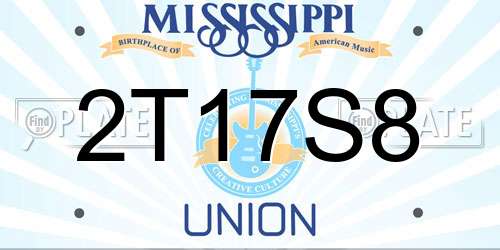 2T17S8 Mississippi License Plate