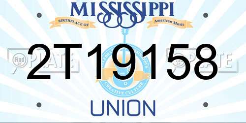 2T19158 Mississippi License Plate