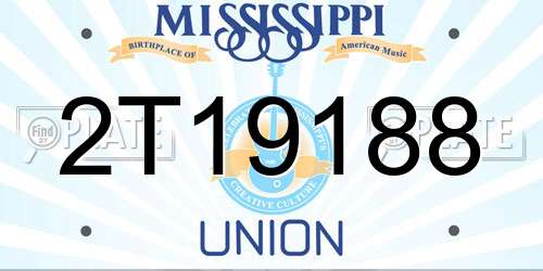 2T19188 Mississippi License Plate
