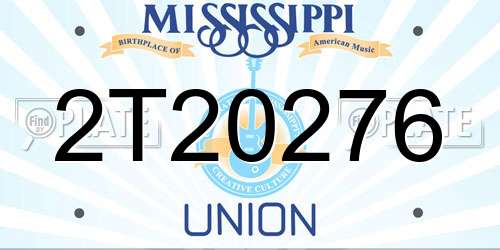 2T20276 Mississippi License Plate