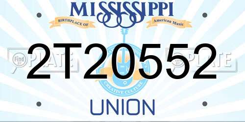 2T20552 Mississippi License Plate