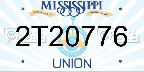2T20776 Mississippi License Plate