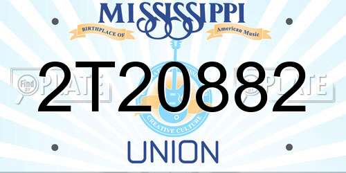2T20882 Mississippi License Plate