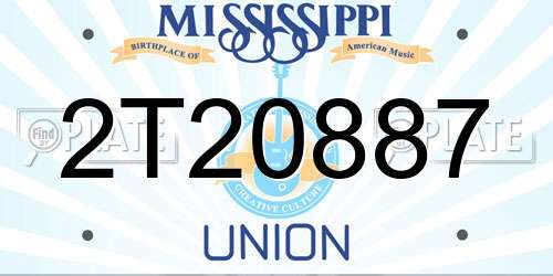 2T20887 Mississippi License Plate