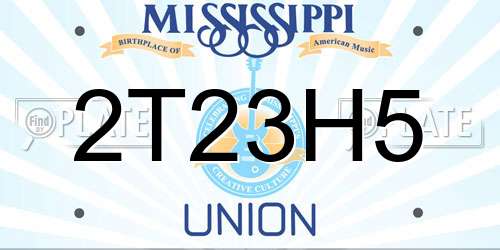 2T23H5 Mississippi License Plate