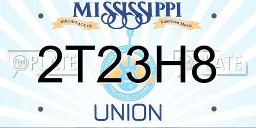 2T23H8 Mississippi License Plate