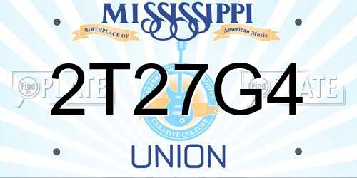 2T27G4 Mississippi License Plate