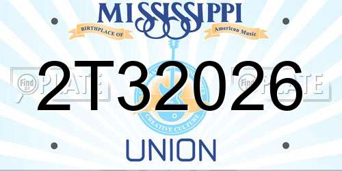 2T32026 Mississippi License Plate