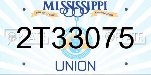 2T33075 Mississippi License Plate