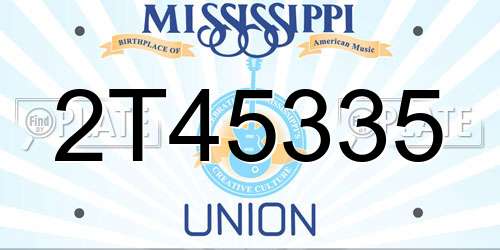 2T45335 Mississippi License Plate