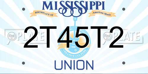 2T45T2 Mississippi License Plate