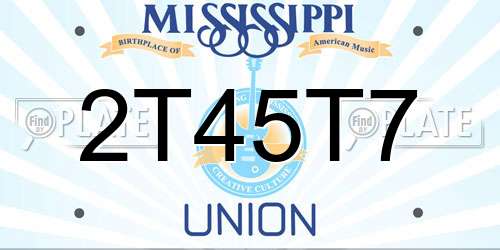 2T45T7 Mississippi License Plate