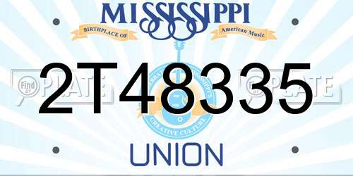 2T48335 Mississippi License Plate