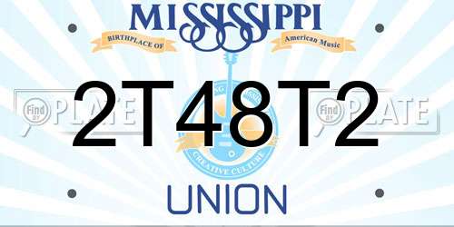 2T48T2 Mississippi License Plate