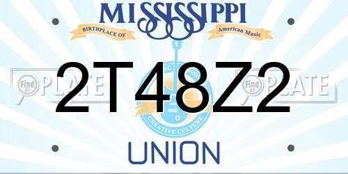 2T48Z2 Mississippi License Plate