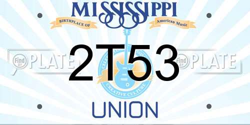 2T53 Mississippi License Plate