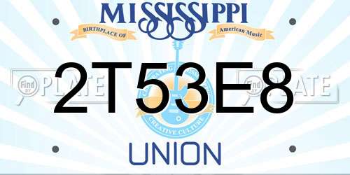 2T53E8 Mississippi License Plate